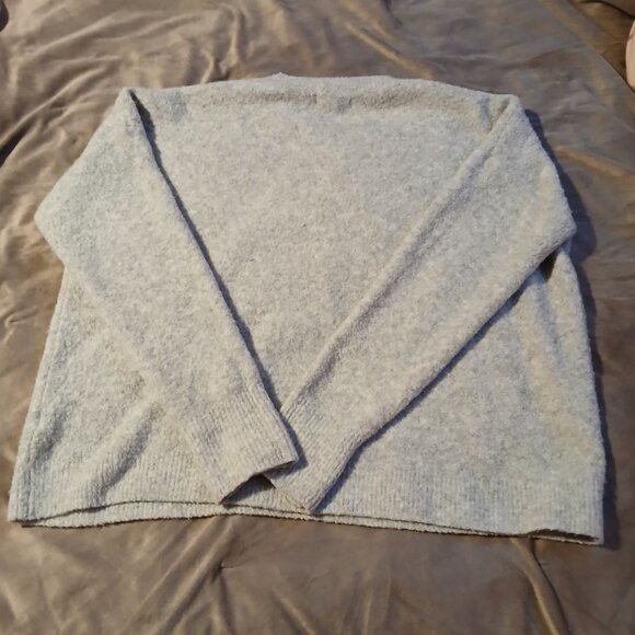 Banana Republic Factory Women's Textured Crew Neck Sweater SZ L  Gray GUC - Picture 5 of 6